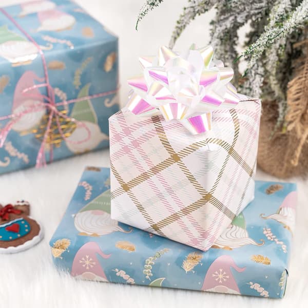 Vändbart julklappspapper - minirulle - 17 tum x 33 fot -