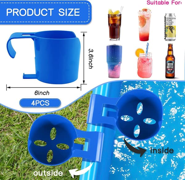 Set med glashållare för pool