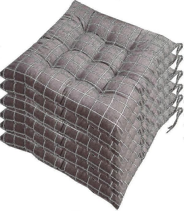 Sett med 6 stolputer 40x40, Dekorative puter Stolpute Hageputer 12 sting i ett Ulike mønstre, Polyester (A)-På lager