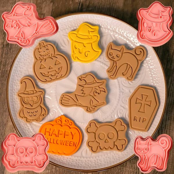 Halloween Kageudstikkersæt - 8 stk. plastformer
