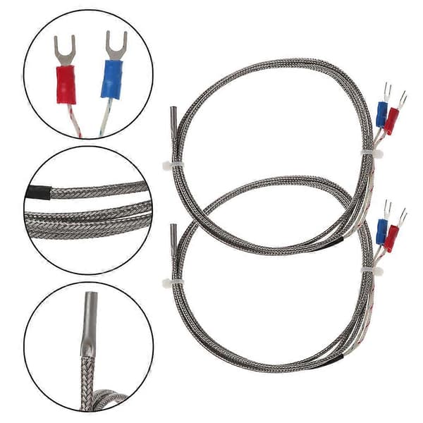 2st 1m K-typ 0 till 600 grader termoelement temperaturregulator sensorprob 3x15x1000