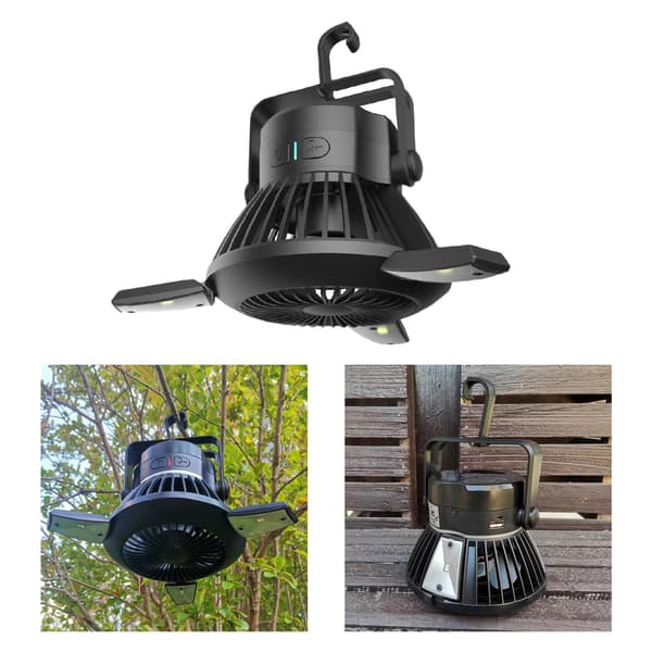 1/2/3 Bærbar Solar Camping Ventilator Telt Lys Telefonoplader