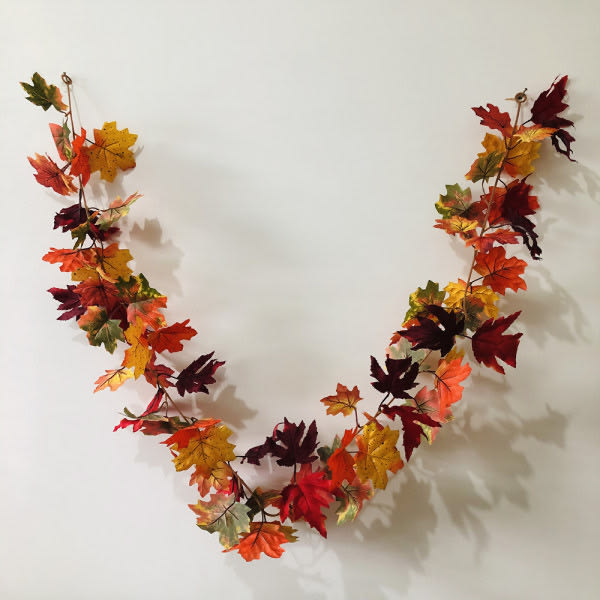 Halloween LED Höst Höst Lönnlöv Garland hängande dekorationer maple leaf