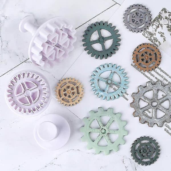 Plast Kugghjulsformar Kakformar Steampunk Fondantformar Kugghjulsform Fondant Kakformar