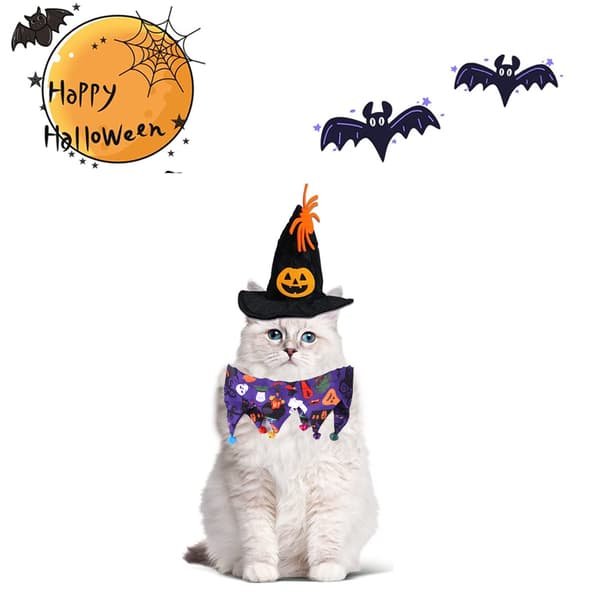 Katt Halloween Kostym - Halloween katthalsband med klockor och style4