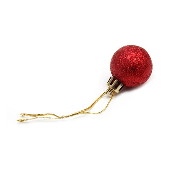 24st Glitter Julkulor Xmas Tree Baubles Hängande Dekor Juldekoration Red