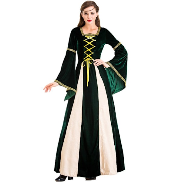 Keskiaikainen renessanssimekko Halloween naisille L green