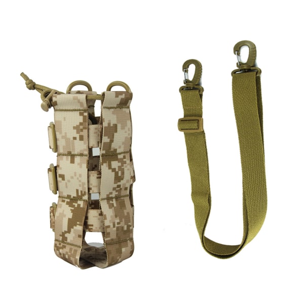 Multifunktionell vattenflaskhållare påse Justerbar vattenkokare med dubbla fatspännen utomhus Desert With Shoulder Strap