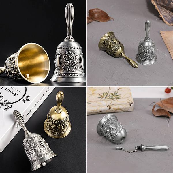 Retro Metalen Tone Hand Bell Hand Held Craft Bruiloft Decoratie A