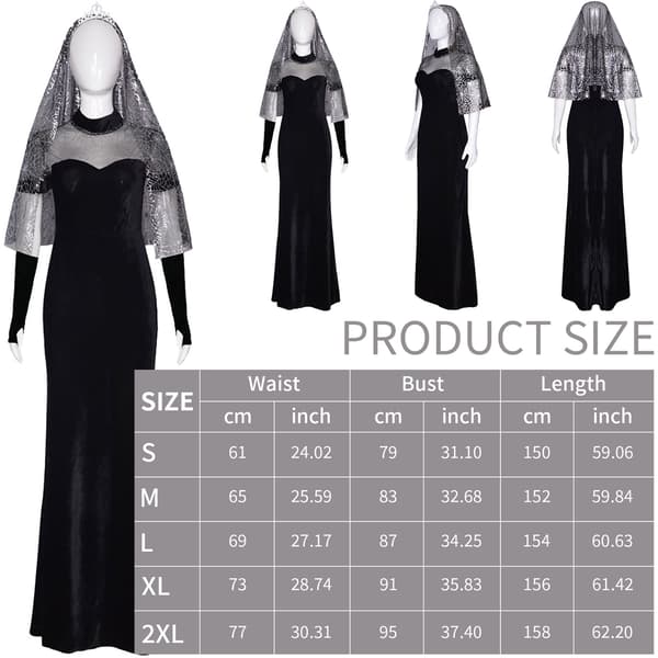 Hotel Elf 4 Mavis cosplay bröllopsklänning Halloween Mavis bröllop Black M S