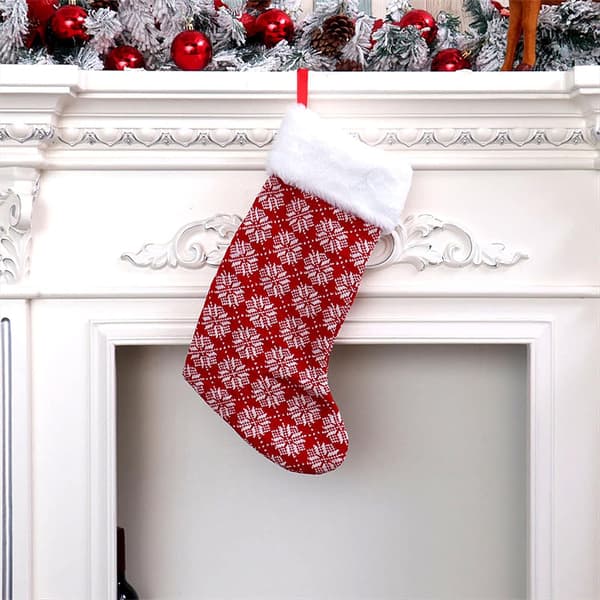 Red Print Tyg Julstrumpor Kit - Klassisk julklapp