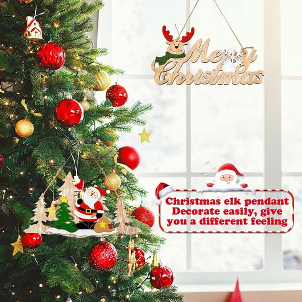 2 st Trä julplakett vägghängande skylt