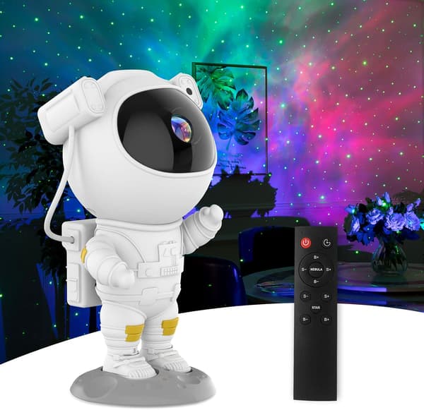 Sød Astronaut Natlampe, LED Stjerneprojektor