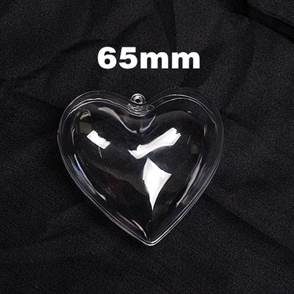 Klara fyllbara prydnadsföremål plastboll DIY hänge nyckelring dekoration leveranser Heart Shape 65mm