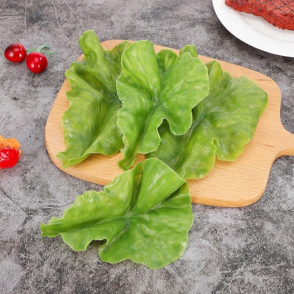 4 stk. Naturtro Salatbladspynt Grøntsagsbladmodel Simuleret Grøntsagsdekoration