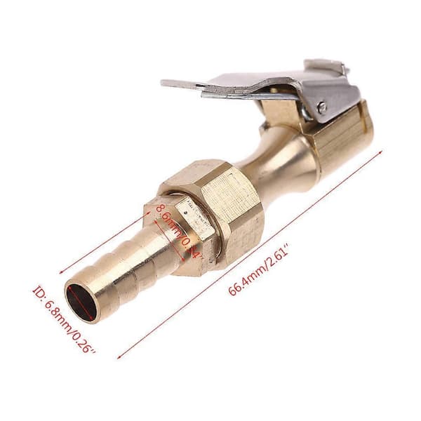 1/4\" Mässingsdäckpump Låsbar Luftchuck Luftkompressor med 8 mm hullingkoppling