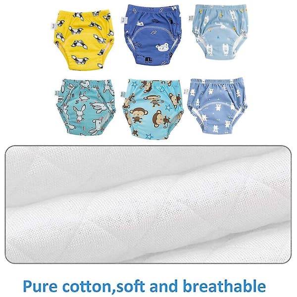 Unisex bomull Återanvändbar potträningsbyxa Andas 6-pack 100 style 2