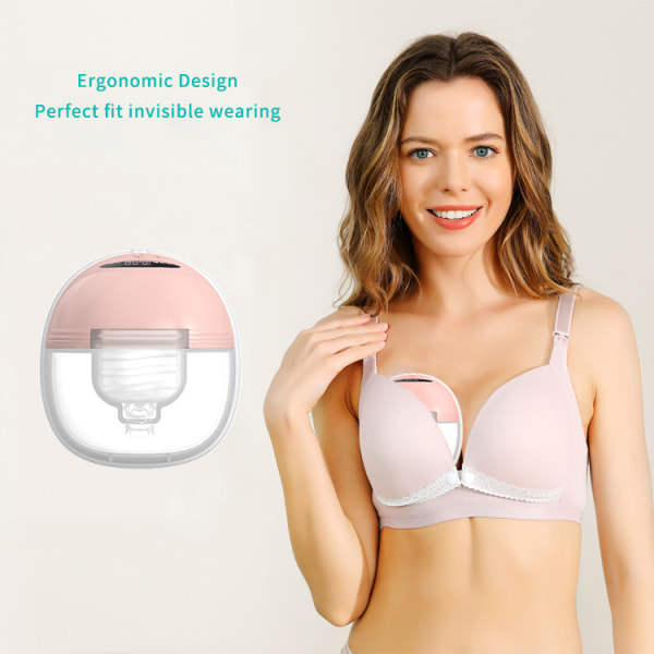 Bärbar elektrisk bröstpump, tyst handsfree elektrisk bröstpump med LCD-pekskärm, smärtfri bröstpumpning