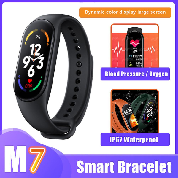 Mi 7 Smart Armband Watch Fitness Tracker Sport Smartband Blodtrycksmätare Armband Smart Band Uppgraderad version bule