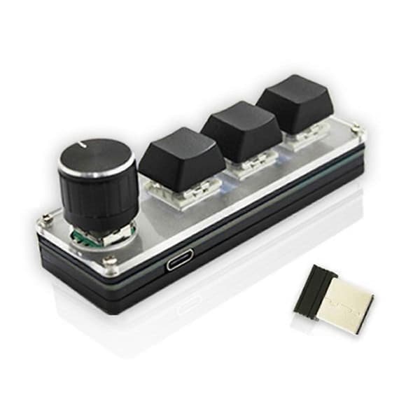 3 taster trådløst tilpasseligt tastatur 2.4G USB 2 tilstande multifunktionelle bærbare hot-swappable taster