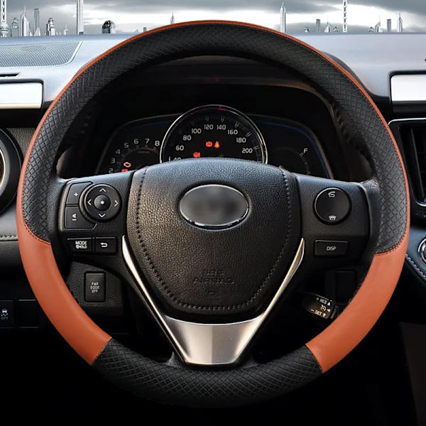 ()PU-läder Car Styling Cover för Toyota Corolla Avensis Yaris Rav4 Hilux Auris 2013 2014 2015 Biltillbehör Orange