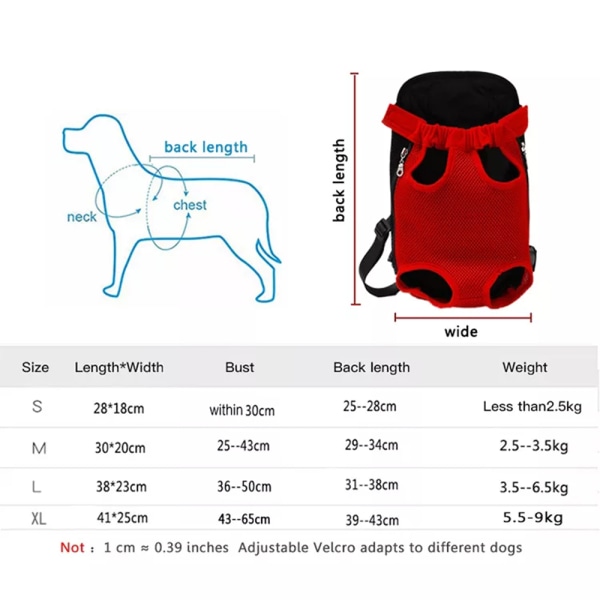 Pet Dog Carrier Ryggsäck Easy-Fit Andningsben Utanför Hund Carrier Pink M
