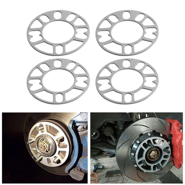 4 stk. aluminiumsfælgafstandsstykker skiver plade bilfælgafstandsstykker 3 mm stud til 4x100 4x114.3 5x100 5x108 5