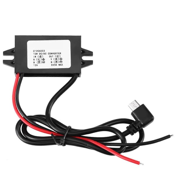 DC-DC 12V til 5V 3A Micro USB-konverter spændingsneddrosler til bil-smartphone