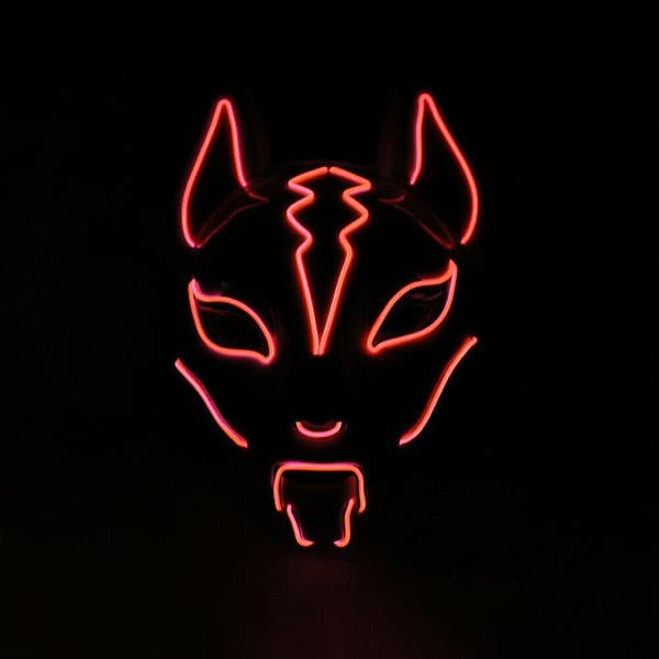 Halloween Fox Drift Mask Ljusmask Rollspel Red