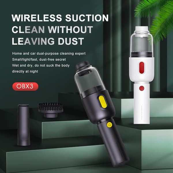 Mini Home Handheld Sladdlös Bildammsugare För Bil Hemmakontor Vit