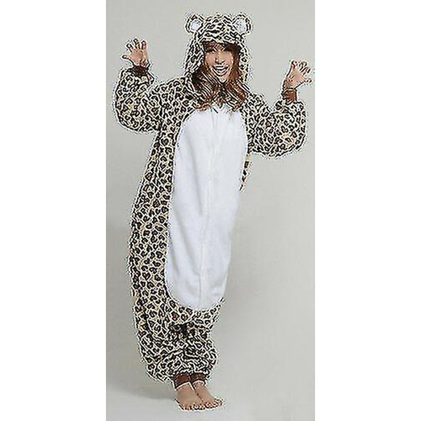 Halloween Unisex Fancy Dress Costume Hoodies Pajamas Sleep Wear Leopard Bear S for 150 to 160cm