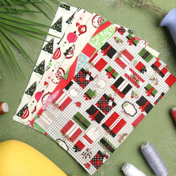 5 stk. Juletema Stof Jule Fat Quarter Festlig Dekorativt Stof Til DIY-dekorationer