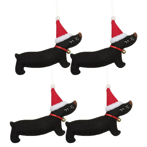 4 STK Xmas Pendel Juletre Tilbehør SVART