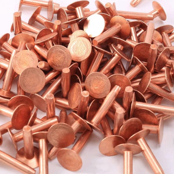 100 Set Kopparnitar Och Brickor Läder Kopparnit Fästelement För Plånböcker Halsband Läder