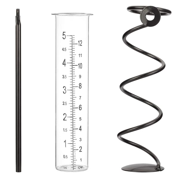 Regnmätare i glas Spiralregnmätare Metallram Regnmätare i glas