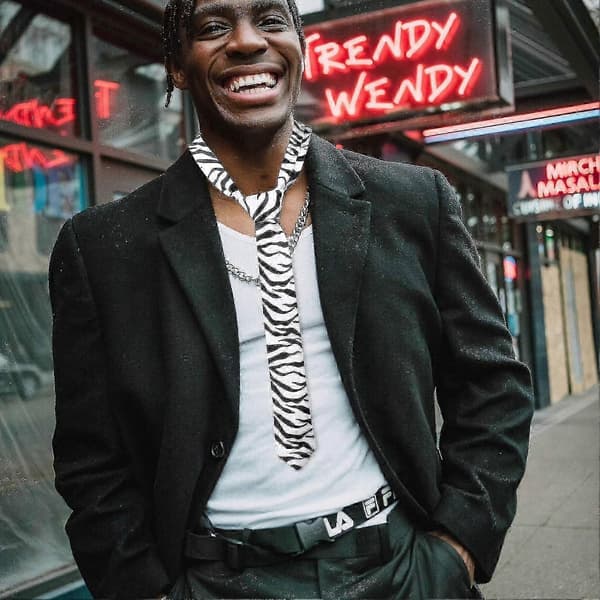 Pakke med 2 slips til mænd med dyreprint, seje gepard-, leopard- og zebraslips - God kvalitet