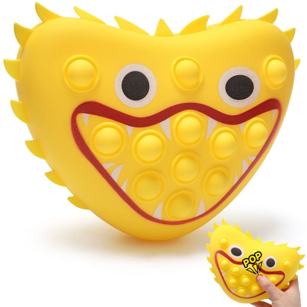 Poppy Playtime Huggy Wuggy Pop It Push Bubble Fidget Legetøj Blå Yellow