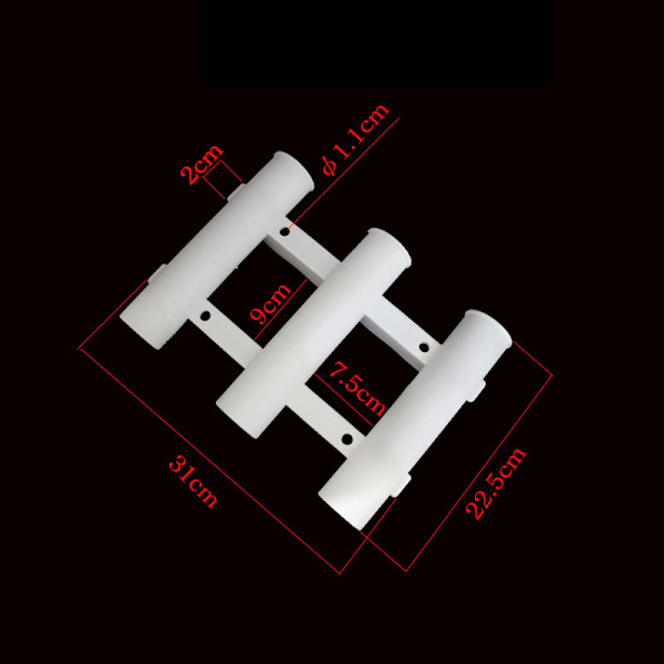 3 Rør Link Plast Fiskestang Rack Holder Socket Black