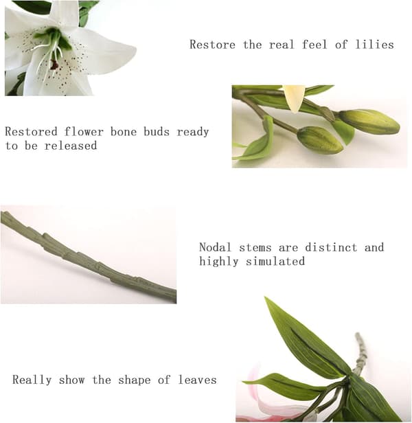 Konstgjorda Blommor 5 Styck Vita