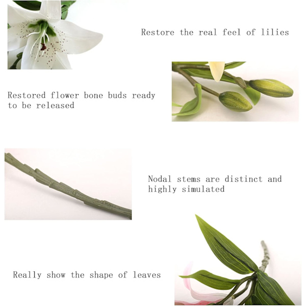 Kunstige Blomster 5 Stykker Hvite