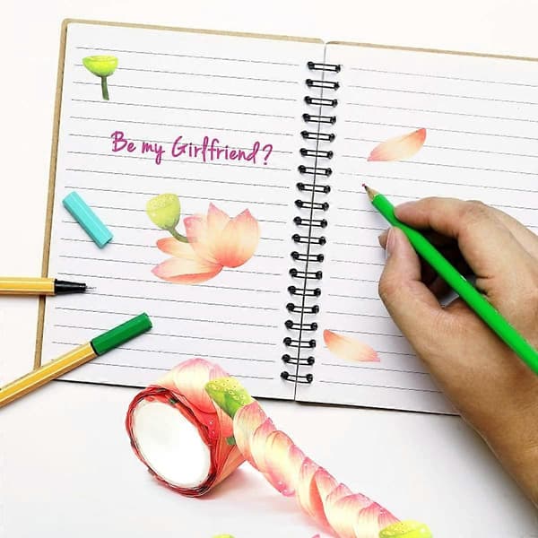 Rull Maskering Scrapbook Klistremerke Klebrig Papir Blomsterblader Tape Washi Tape