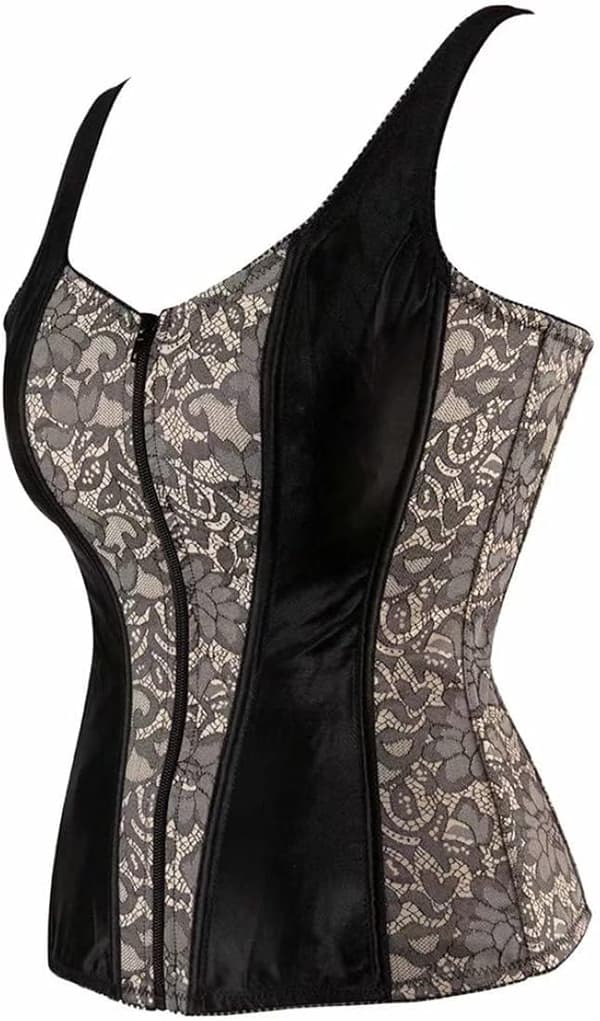 Korsetter för kvinnor Overbust Bustier Top Gothic exy houlder 2928gray S