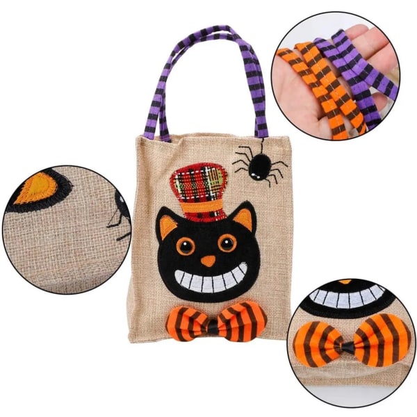 Halloween-kankaaskassit, lasten kankaaskassit temppuiluun, herkkupakkaukset, karkkipussit, Halloween-juhla-lahjapussit, 4-pakkaus