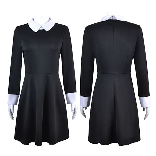 Naisten Wednesday Addams -mekko, Halloween-asumekko Style 1 M