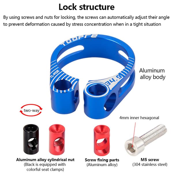 1 ST ENLEE 31,8MM Legering Cykelsäte Clamp Aluminum Mountain MTB Red