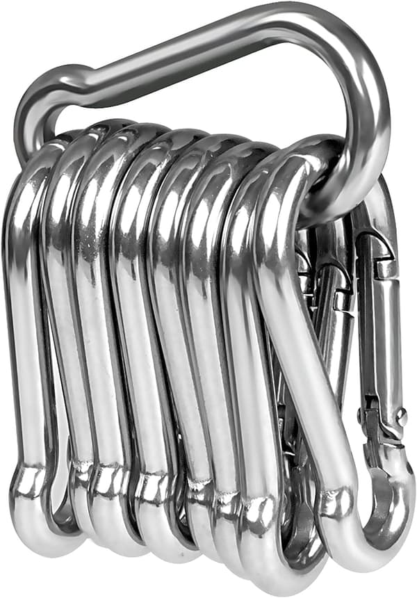 10 stk. Heavy Duty 304 rustfri karabinhager Premium kvalitet