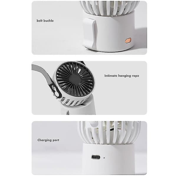 Bærbar Lille Ventilator Mini Håndholdt USB Genopladelig Personlig Ventilator Lille Lommeventilator Hals Håndventilator Til