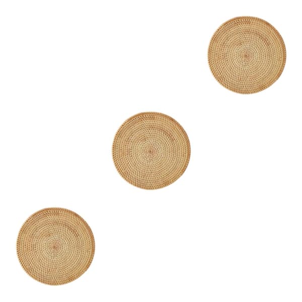 1/2/3/5 Rattan Placemat för Creative Thicken Khaki Leaf Shaped Light Brown 20x2cm 3Set
