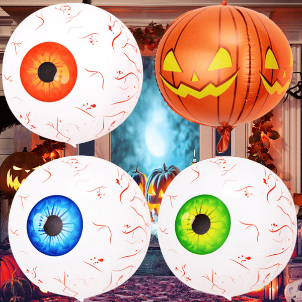 20 stk. Halloween Øjeæble Balloner Rød Grøn Blå Øjeæble green
