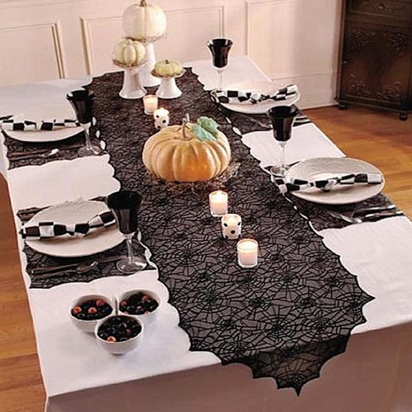 Halloween bordsduk spindelnät kit 3D fladdermöss Halloween